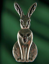 Load image into Gallery viewer, Pewter Celtic Hare Brooch by St. Justin of Cornwall
