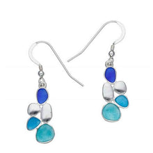 Load image into Gallery viewer, Sterling Silver pebbles enamelled drop earring by St Justin of Cornwall