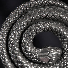 Load image into Gallery viewer, Sterling Silver Oxidized Coiled Snake Pendant