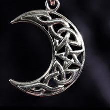 Load image into Gallery viewer, Sterling Silver Celtic Moon and Star Pendant
