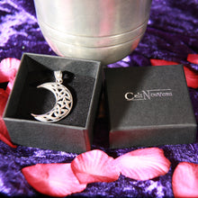 Load image into Gallery viewer, Sterling Silver Celtic Moon and Star Pendant