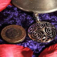 Load image into Gallery viewer, Sterling Silver Oxidized Celtic Triskele Pendant