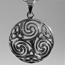 Load image into Gallery viewer, Sterling Silver Oxidized Celtic Triskele Pendant