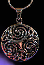 Load image into Gallery viewer, Sterling Silver Oxidized Celtic Triskele Pendant