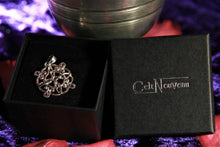Load image into Gallery viewer, Sterling Silver Oxidized Celtic Pendant decorated with Amethysts