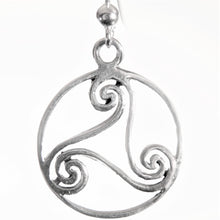 Load image into Gallery viewer, Sterling Silver Triskelion Hook Earrings