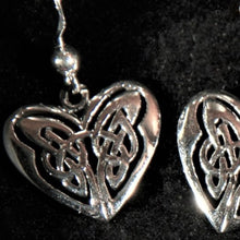 Load image into Gallery viewer, Sterling Silver Celtic Heart Drop Earrings