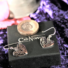Load image into Gallery viewer, Sterling Silver Celtic Heart Drop Earrings