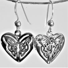 Load image into Gallery viewer, Sterling Silver Celtic Heart Drop Earrings
