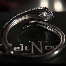 Load image into Gallery viewer, Sterling Silver Snake Ring adjustable decorated with Cubic Zirconia Simulated Diamonds