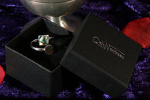 Load image into Gallery viewer, Sterling Silver Adjustable Ring with Square and Round Abalone Shell inserts