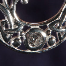 Load image into Gallery viewer, Sterling Silver Celtic Earrings decorated with Cubic Zirconia simulated diamonds