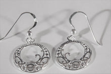 Load image into Gallery viewer, Sterling Silver Celtic Earrings decorated with Cubic Zirconia simulated diamonds