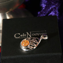Load image into Gallery viewer, Sterling Silver Celtic Pendant with Baltic Amber