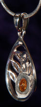 Load image into Gallery viewer, Sterling Silver Celtic Pendant with Baltic Amber