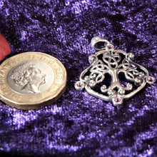 Load image into Gallery viewer, Sterling Silver Tree of Life Pendant decorated with Amethysts.