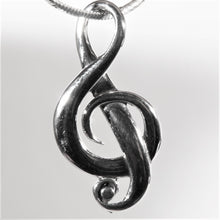 Load image into Gallery viewer, Sterling Silver Treble Clef Pendant