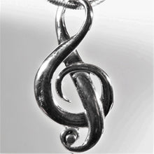 Load image into Gallery viewer, Sterling Silver Treble Clef Pendant