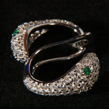Load image into Gallery viewer, Sterling Silver Ear Cuffs decorated with Cubic Zirconia simulated diamonds