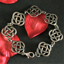 Load image into Gallery viewer, Pewter Square knot bracelet Celtic by St. Justin of Cornwall