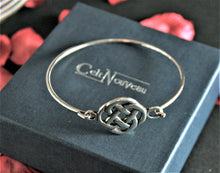 Load image into Gallery viewer, Pewter Bangle Square Celtic Knot design by St Justin of Cornwall