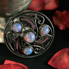 Load image into Gallery viewer, Pewter Triscele Stone Brooch by St. Justin of Cornwall