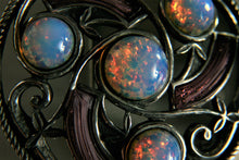 Load image into Gallery viewer, Pewter Triscele Stone Brooch by St. Justin of Cornwall