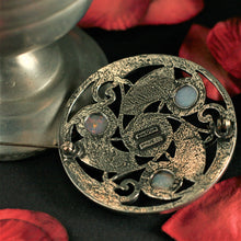 Load image into Gallery viewer, Pewter Triscele Stone Brooch by St. Justin of Cornwall