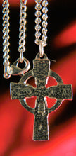 Load image into Gallery viewer, Pewter Celtic Circle Hammered Cross by St. Justin of Cornwall
