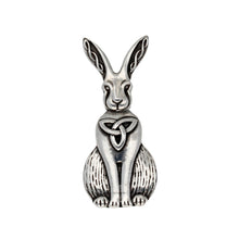 Load image into Gallery viewer, Pewter Celtic Hare Brooch by St. Justin of Cornwall
