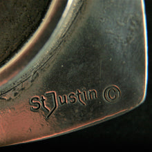 Load image into Gallery viewer, Pewter triangular candle holder Archibald Knox designed triangular candle holder by St Justin of Cornwall