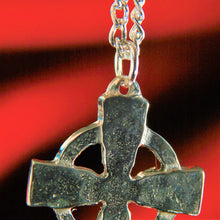 Load image into Gallery viewer, Pewter Celtic Circle Hammered Cross by St. Justin of Cornwall