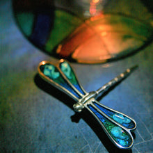 Load image into Gallery viewer, Pewter Dragonfly Enamelled Brooch by St. Justin of Cornwall