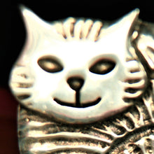 Load image into Gallery viewer, Pewter Fat Cat Brooch by St. Justin of Cornwall