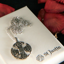 Load image into Gallery viewer, Pewter Canterbury cross necklet by St. Justin of Cornwall