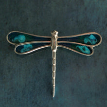 Load image into Gallery viewer, Pewter Dragonfly Enamelled Brooch by St. Justin of Cornwall