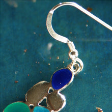 Load image into Gallery viewer, Sterling Silver pebbles enamelled drop earring by St Justin of Cornwall