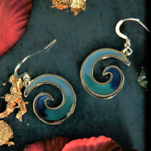Load image into Gallery viewer, Sterling Silver Glas Mor Mordardha enamelled drop earrings by St Justin of Cornwall