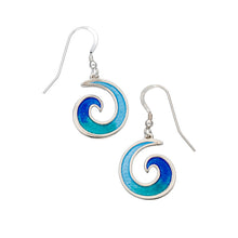 Load image into Gallery viewer, Sterling Silver Glas Mor Mordardha enamelled drop earrings by St Justin of Cornwall