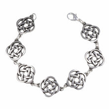 Load image into Gallery viewer, Pewter Square knot bracelet Celtic by St. Justin of Cornwall