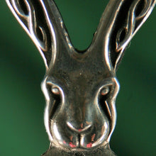 Load image into Gallery viewer, Pewter Celtic Hare Pendant with 18&quot; chain by St Justin of Cornwall
