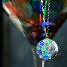 Load image into Gallery viewer, Sterling Silver Glas Mor Bay enamelled pendant by St Justin
