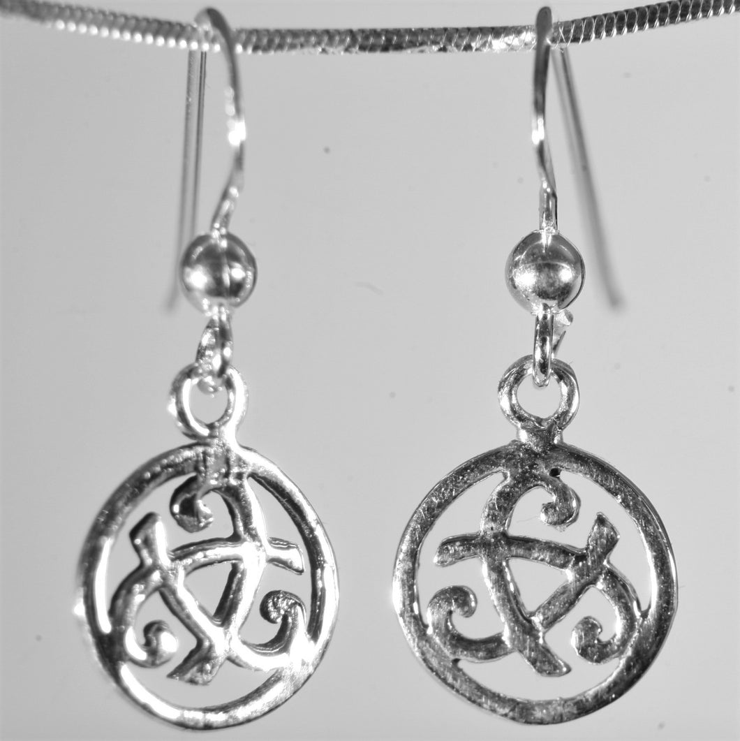 Sterling Silver Celtic Circle Hook Earrings