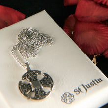 Load image into Gallery viewer, Pewter Canterbury cross necklet by St. Justin of Cornwall
