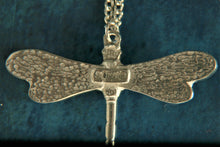 Load image into Gallery viewer, Pewter Dragonfly Enamel Pendant with 18&quot; chain by St Justin of Cornwall
