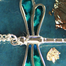 Load image into Gallery viewer, Pewter Dragonfly Enamel Pendant with 18&quot; chain by St Justin of Cornwall
