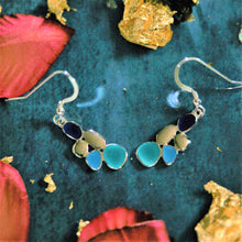 Load image into Gallery viewer, Sterling Silver pebbles enamelled drop earring by St Justin of Cornwall
