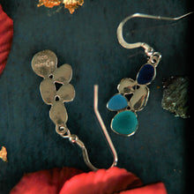 Load image into Gallery viewer, Sterling Silver pebbles enamelled drop earring by St Justin of Cornwall
