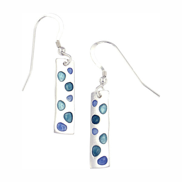 Silver Glas Mor Cribbar enamelled drop earrings by St Justin