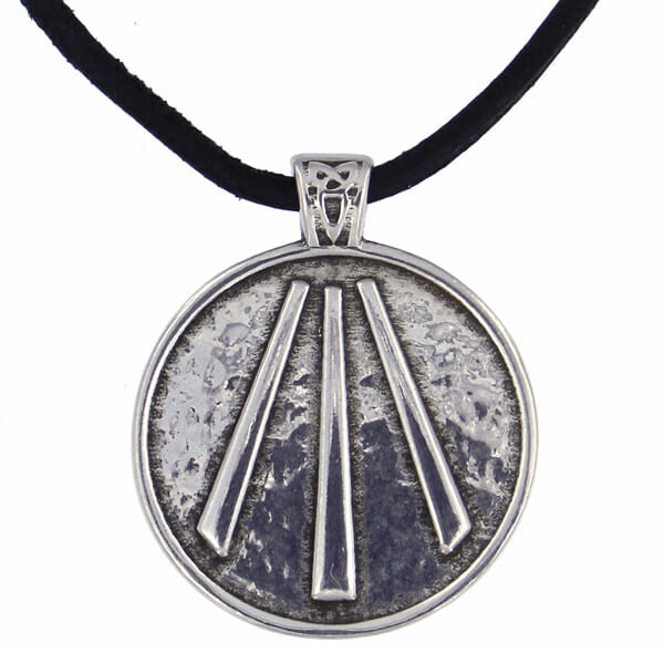 Tin Cornish Awen Pendant by St. Justin of Cornwall